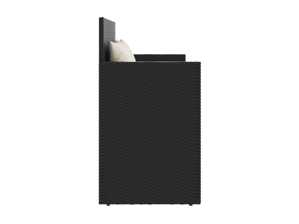 Panca in vimini intrecciato in resina nera