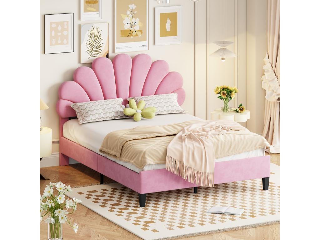 Letto in velluto, 140 x 200 cm - dlz1766568232979