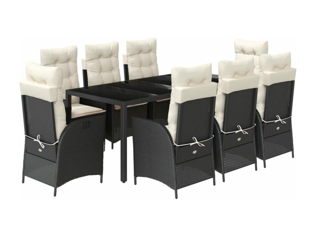 Mobili per la casa in vimini intrecciato in resina nera - dlz1766568196443