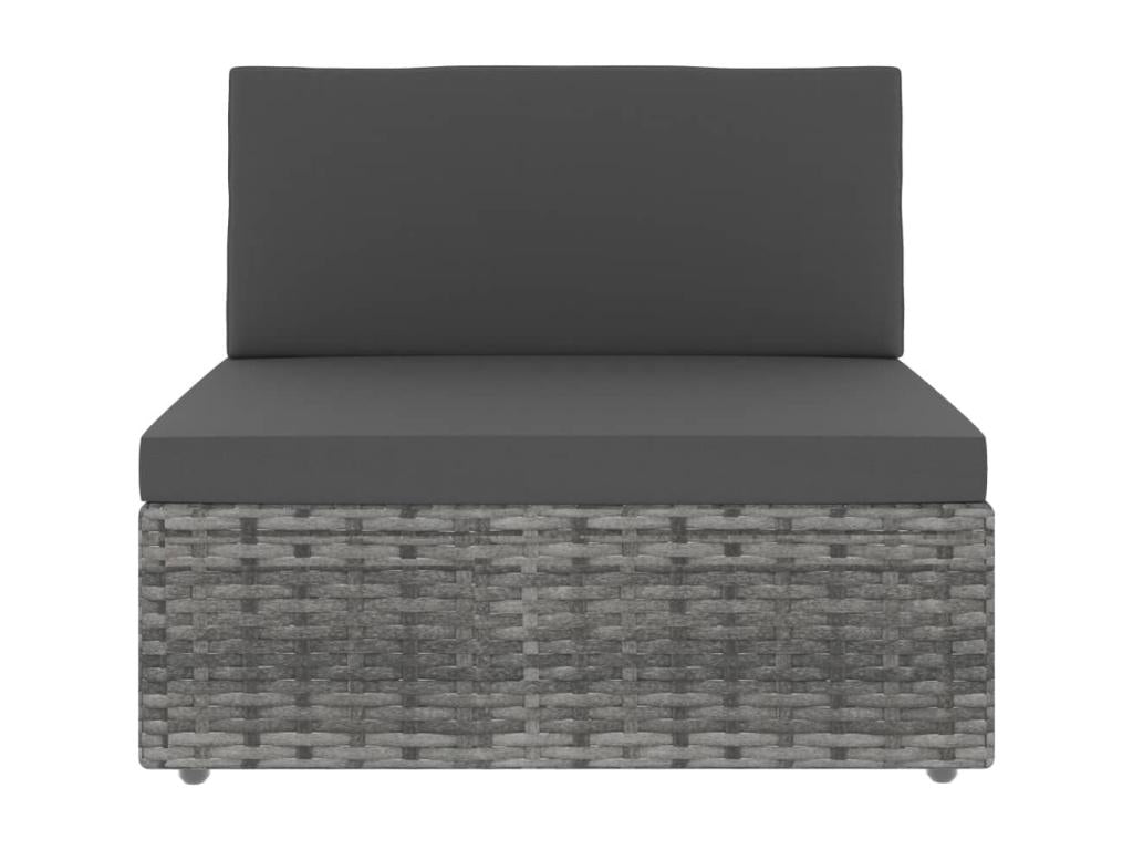 Set di mobili da esterno in vimini intrecciato in resina grigia - dlz1766568420055