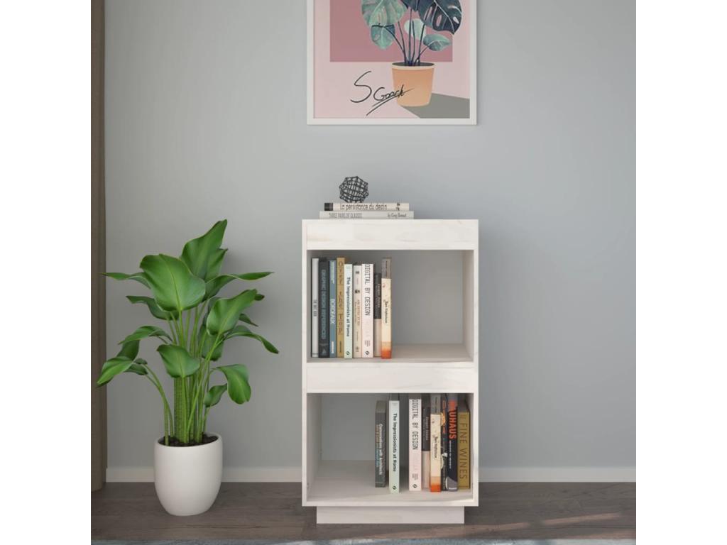 Libreria in legno di pino bianco, 40 x 35 x 71 cm