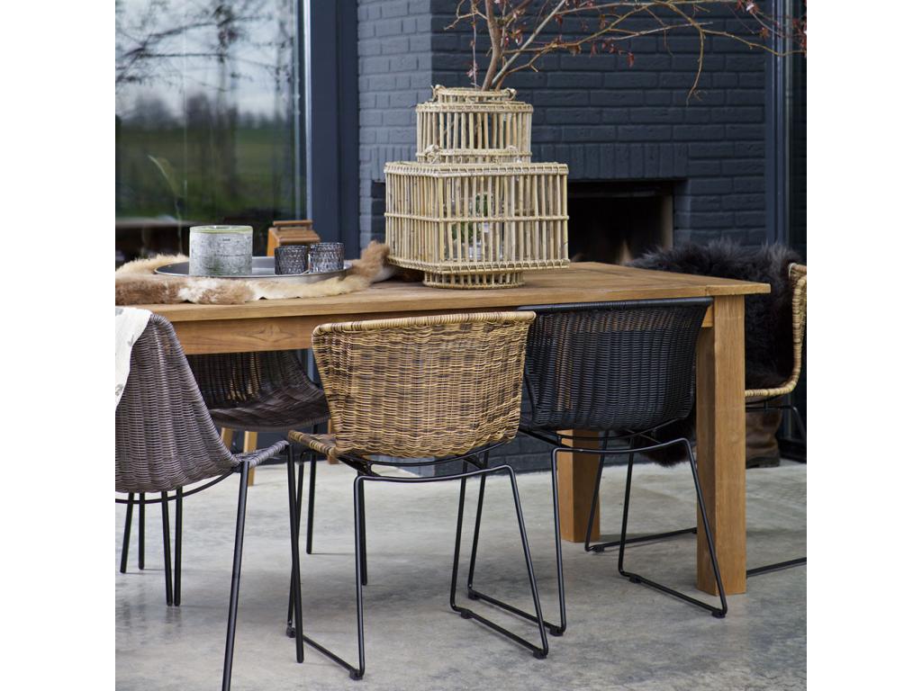 Set di mobili da esterno in vimini intrecciato in resina nera - dlz1766568252036