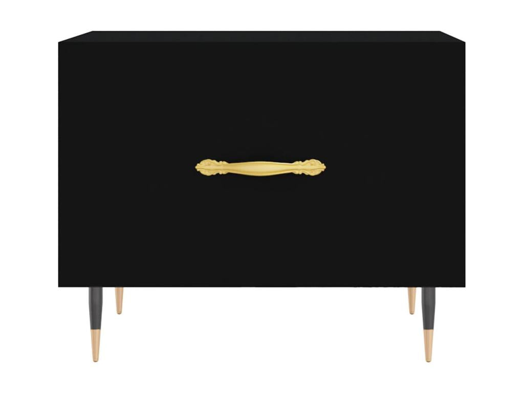 Tavolino da caffè in legno ingegnerizzato nero, 50 x 50 x 40 cm