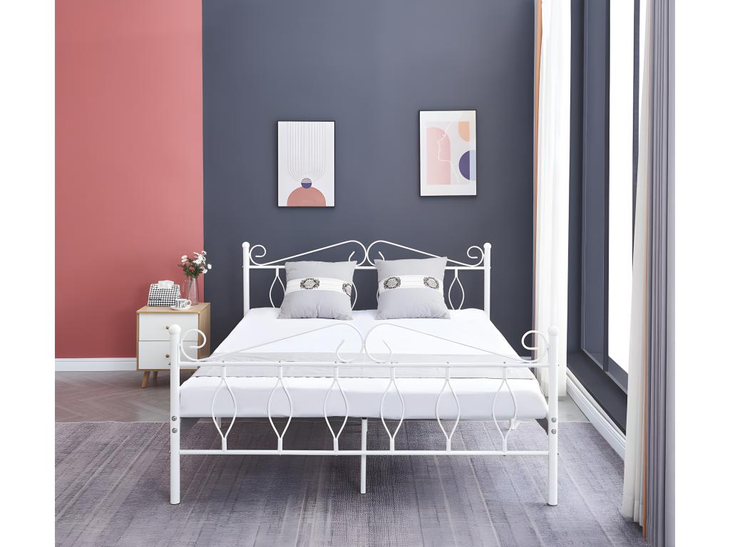 Letto in metallo bianco, 160 x 200 cm