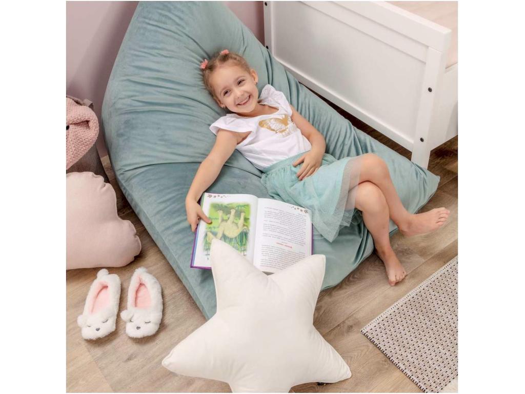 Pouf in velluto rosso