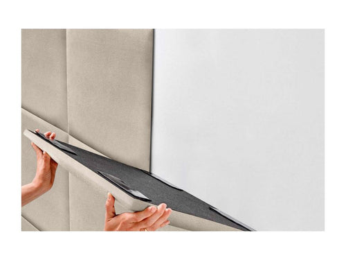 Letto in tessuto beige