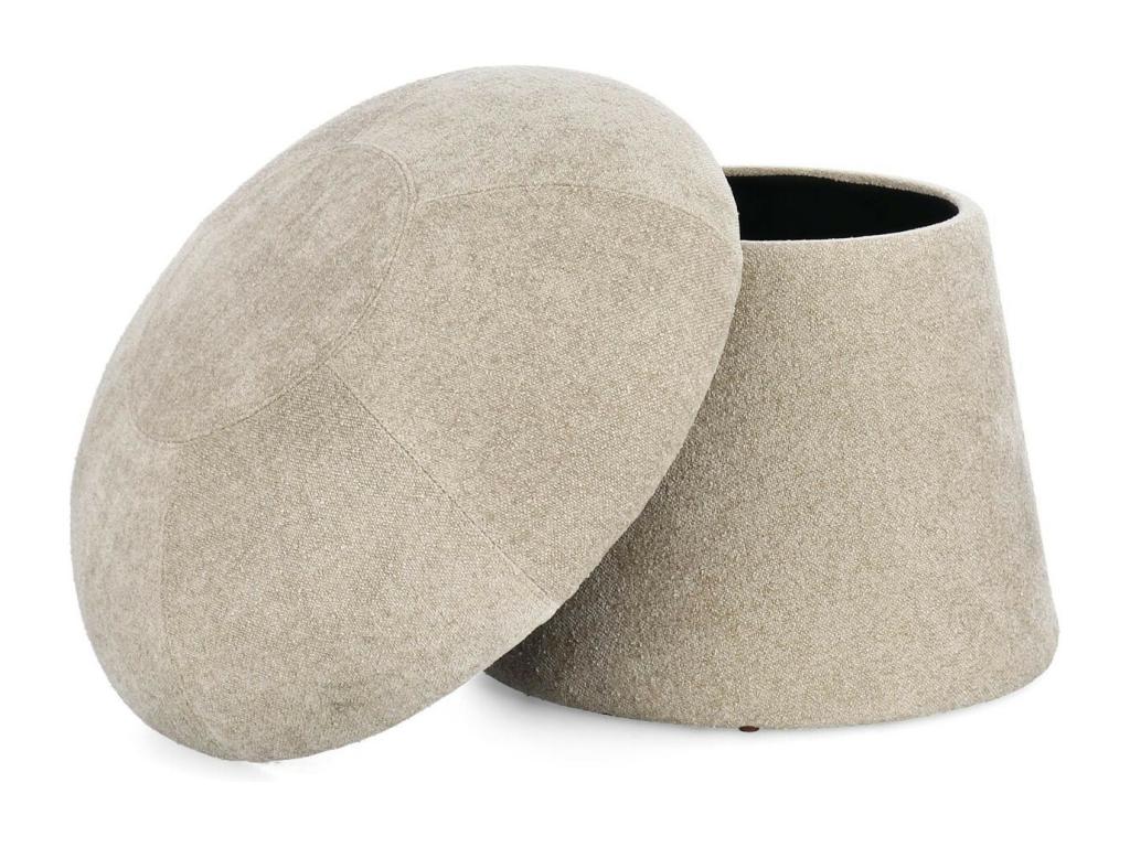 Pouf in tessuto beige
