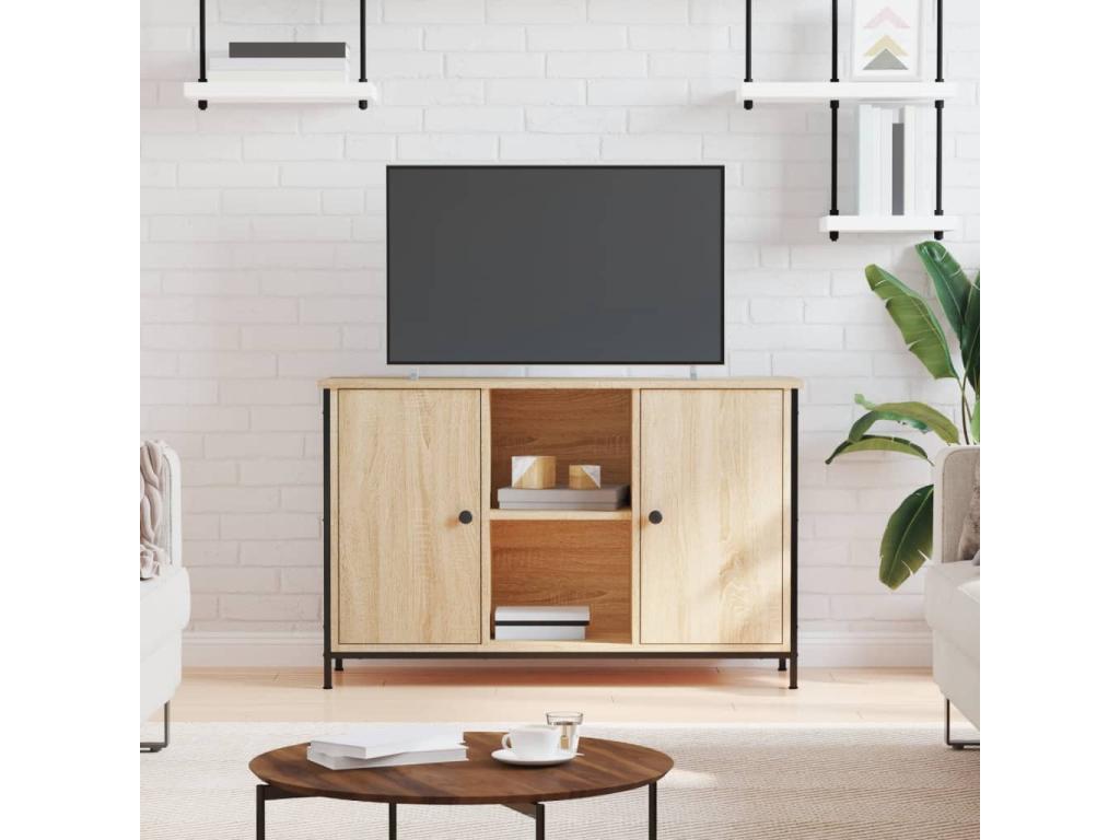 Mobile TV in legno ingegnerizzato marrone, 100 x 35 x 65 cm