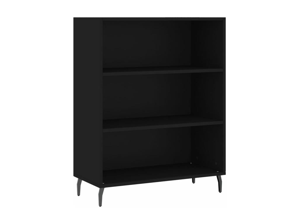 Credenza in legno ingegnerizzato nero, 69,5 x 34 x 180 cm