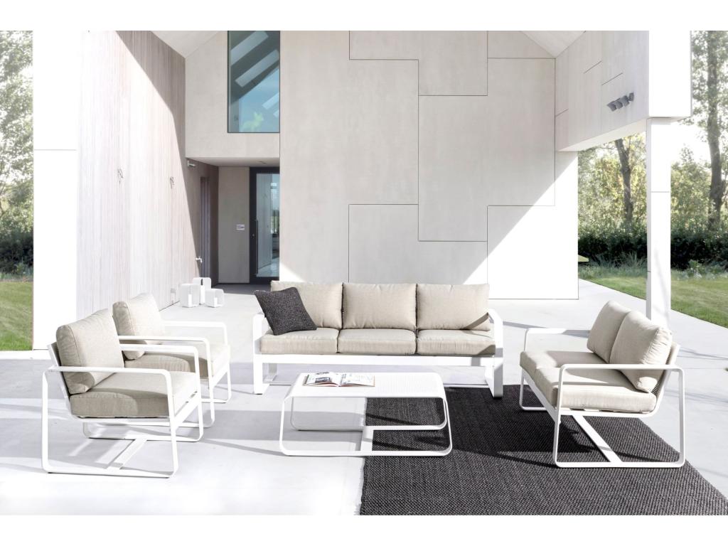 Poltrona in tessuto bianco