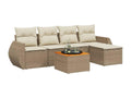 Set di mobili da esterno in vimini intrecciato in resina beige - dlz1766568015859